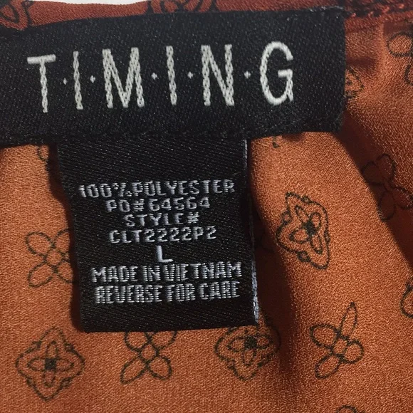 TIMING Women Long Elastic Sleeve Top Size Large - Picture 7 of 8